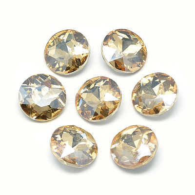 Pointed Back Glass Rhinestone Cabochons RGLA-T029-8mm-09-1