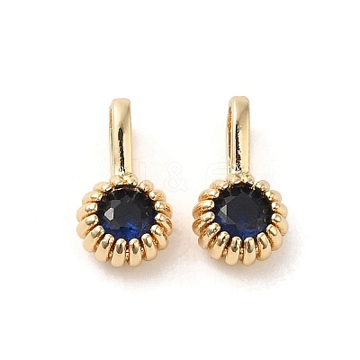Brass Micro Pave Cubic Zirconia Charms KK-Z040-01C-1
