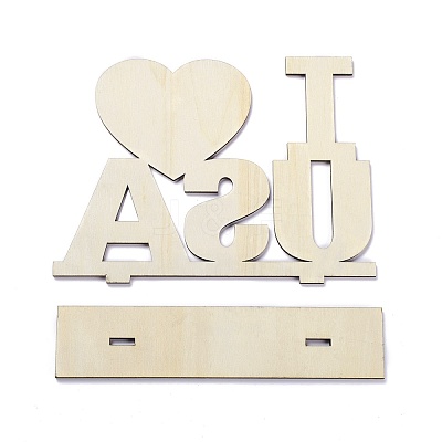 Natural Wood Desktop Ornament DJEW-C007-01-1