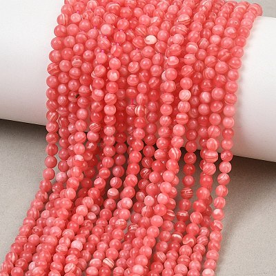 Dyed Synthetic Rhodochrosite Beads Strands GG-CBA0389-A03-3mm-1