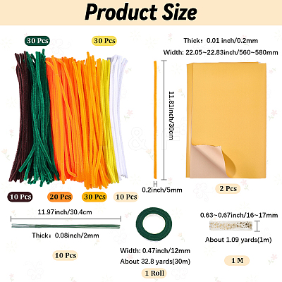 DIY Sunflower Twist Stick Making Kits AJEW-SC0032-03-1