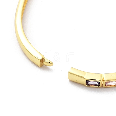 Rack Plating Brass Micro Pave Cubic Zirconia Bangles for Women BJEW-G730-01G-04-1