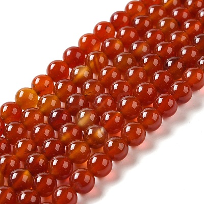 Natural Carnelian Beads Strands G-G390-8mm-03-1