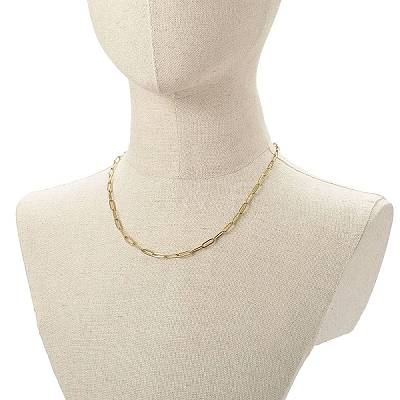 304 Stainless Steel Paperclip Chains Necklace NJEW-JN03593-01-1
