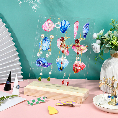 Acrylic Earrings Display Stands ODIS-WH0011-44-1