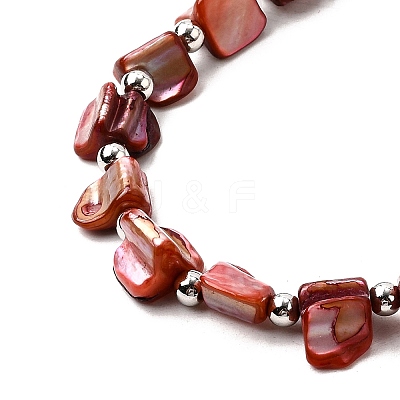 Alloy & Natural Shell & Glass Seed Beaded Multilayer Necklaces & Dangle Earrings & Bangles Sets WGCEEFD-02-1