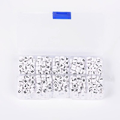 1 Box Letter Acrylic Beads SACR-X0013-B-1