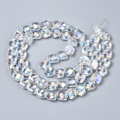 Electroplate Glass Beads Strands X-EGLA-N008-005-A01-1