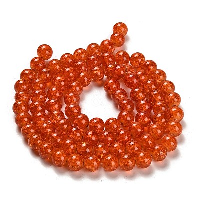 Spray Painted Crackle Glass Beads Strands X-CCG-Q001-10mm-09-1