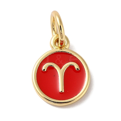 Real 18K Gold Plated Brass Enamel Charms KK-L216-001G-J03-1