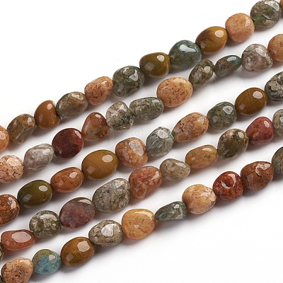 Natural Ocean Agate/Ocean Jasper Beads Strands G-D0002-B28-1