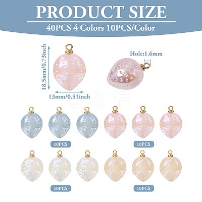 40Pcs 4 Colors Imitation Gemstone Acrylic Pendants SACR-TA0001-22-1