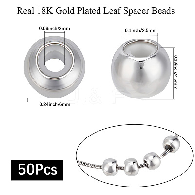 50Pcs Brass Beads KK-BBC0018-14B-1