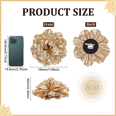 2Pcs Satin Brooches JEWB-FG0001-48A-1