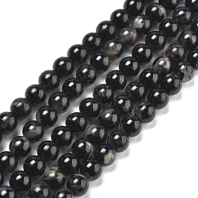 Natural Black Tourmaline Beads Strands X-G-Q031-A01-6mm-1