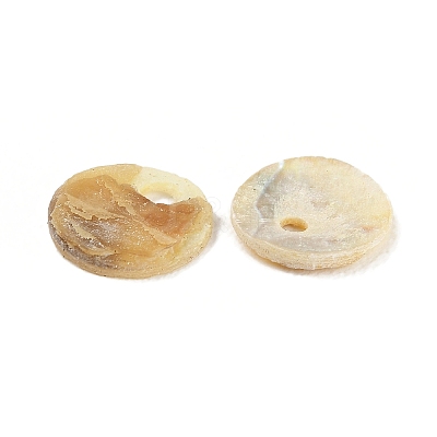 Natural Akoya Shell Flat Round Charms X1-BSHE-Z003-39C-1