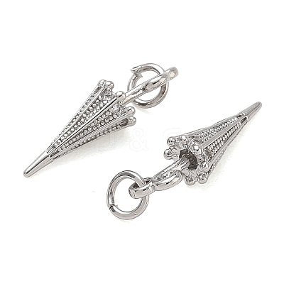 Brass Micro Pave Clear Cubic Zirconia Pendants KK-CBAD9DF-08P-1