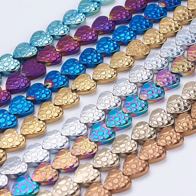 Electroplate Non-magnetic Synthetic Hematite Beads Strands G-J380-8mm-A-F-1