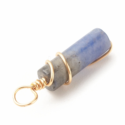 Natural Sodalite Pendants PALLOY-JF01453-03-1