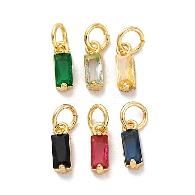Brass Pave Cubic Zirconia Charms KK-F894-13G-1