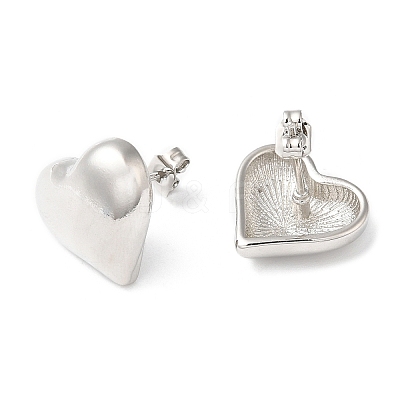 Rack Plating Brass Heart Stud Earrings EJEW-Q766-02P-1