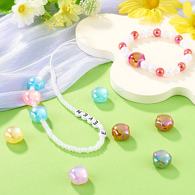 10Pcs Transparent Resin UV Reactive Beads RESI-TADJ0001-12-1