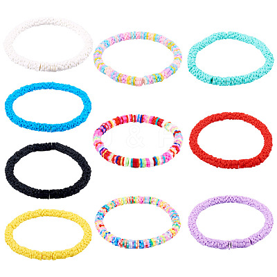 Polymer Clay Beads Bracelets BJEW-TAC0032-1
