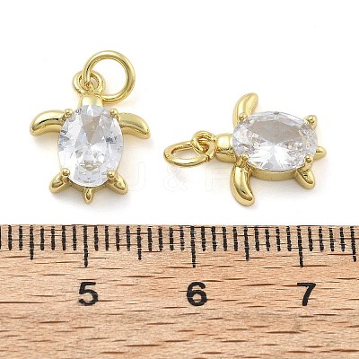 Brass Micro Pave Cubic Zirconia Pendants KK-U060-20G-C-1