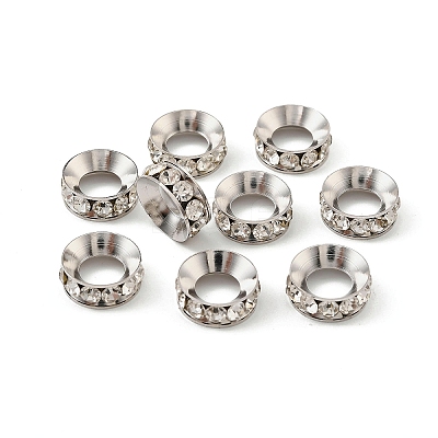 Brass Rhinestone Spacer Beads RSB094-1-1