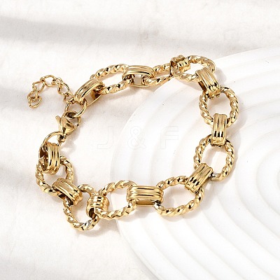 304 Stainless Steel Link Chain Bracelets for Women Men BJEW-L720-02G-1