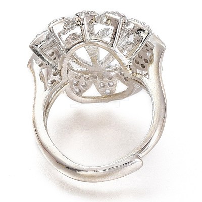Adjustable Brass Finger Cup Peg Ring Settings ZIRC-I049-06P-1