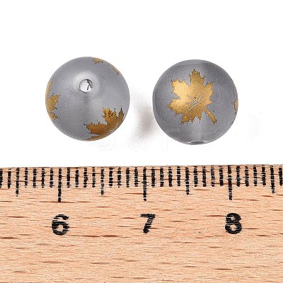Autumn Theme Electroplate Transparent Glass Beads EGLA-S178-01-01F-1