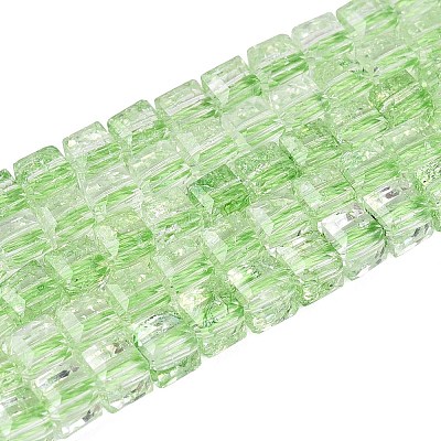 Crackle Transparent Glass Beads Strands GLAA-N062-4mm-06-1