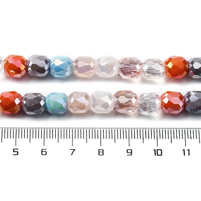 Electroplate Opaque Glass Beads Strands GLAA-Q009-05B-1