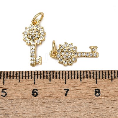 Brass Micro Pave Cubic Zirconia Pendants KK-I358-066G-02-1