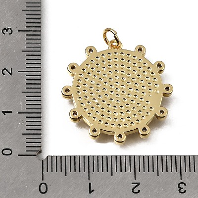 Brass Micro Pave Clear Cubic Zirconia Pendants KK-C262-13B-G-1