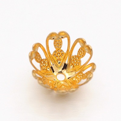 6-Petal Brass Bead Caps KK-O077-02-1