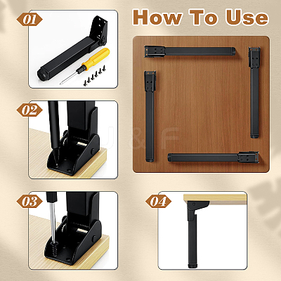 8 Bags 2 Styles Carbon Steel Foldable Table Legs FIND-WA0001-26-1