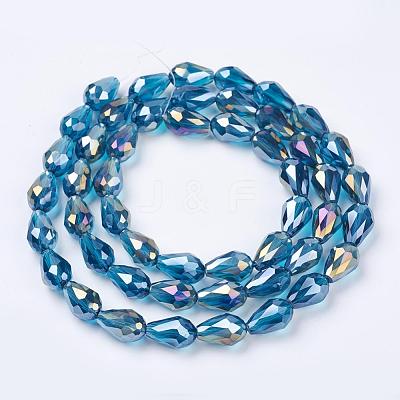 Electroplate Glass Beads Strands EGLA-D015-15x10mm-31-1