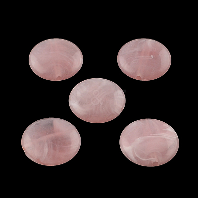 Flat Round Imitation Gemstone Acrylic Beads OACR-R051-25-1