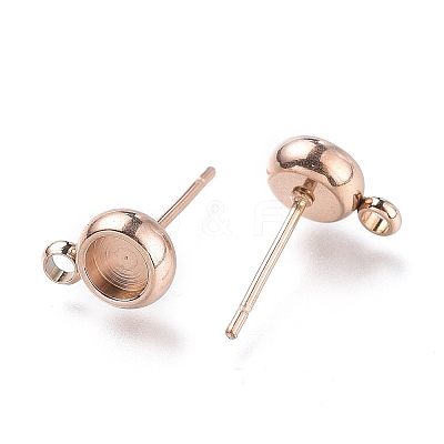 Ion Plating(IP) 304 Stainless Steel Stud Earring Settings LS-STAS-I161-01A-RG-1