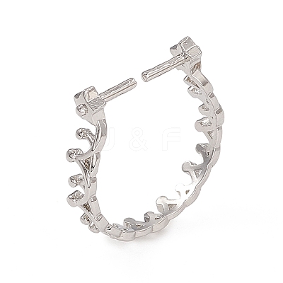 Rack Plating Brass Open Cuff Ring Settings KK-G455-14P-1