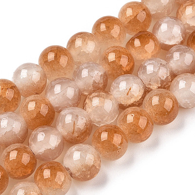Crackle Baking Paint Imitation Jade Glass Beads Strands DGLA-T003-6mm-08-1