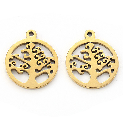 PVD Vacuum Plating 201 Stainless Steel Pendants STAS-N092-17G-1
