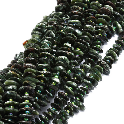 Natural Seraphinite Beads Strands G-E569-K02-1