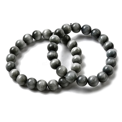 Grade AA Natural Eagle Eye Stone Round Beads Stretch Bracelets for Women BJEW-L712-B05-10mm-1