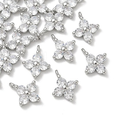 SHEGRACE Brass Cubic Zirconia Charms X-XGRQ4H448-680P-A-1