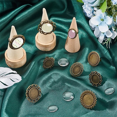 DIY Blank Dome Finger Rings Making Kit DIY-SC0022-20-1