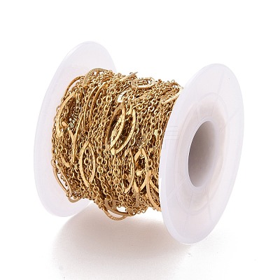 PVD Vacuum Plating 304 Stainless Steel Oval Link Cable Chains CHS-E006-06G-1