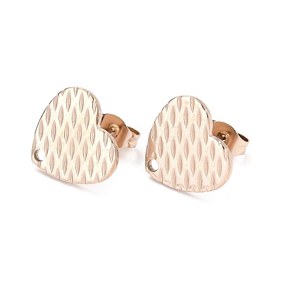 Ion Plating(IP) 304 Stainless Steel Stud Earring Findings STAS-I183-04B-RG-1
